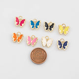 18K Gold PVD Butterfly enamel charm - Tarnish Resistant