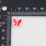 18K Gold PVD Butterfly enamel charm - Tarnish Resistant
