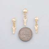 18K Gold PVD Key with heart charm charm 22K s Charms - Tarnish Resistant