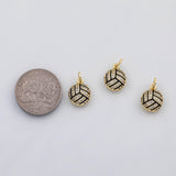 18K Gold PVD Volleyball enamel charm s Charms - Tarnish Resistant