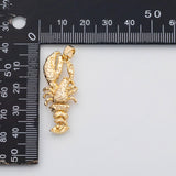 18K Gold PVD Lobster crawfish charm moveable body charm 22K s Charms - Tarnish Resistant
