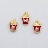 18K Gold PVD McDonalds large fries popcorn chicken charm enamel charm s Charms - Tarnish Resistant