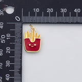 18K Gold PVD McDonalds large fries popcorn chicken charm enamel charm s Charms - Tarnish Resistant