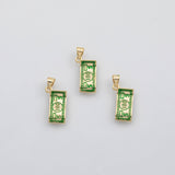 18K Gold pvd Money dollar bill charm enamel charm s Charms - Tarnish Resistant