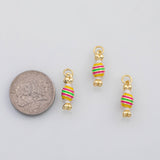 18K Gold PVD Cy charm enamel charm s Charms - Tarnish Resistant