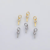 18K Gold PVD Key charm s Charms - Tarnish Resistant