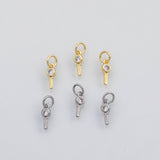 18K Gold PVD Key charm s Charms - Tarnish Resistant