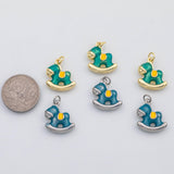 18K Gold PVD Rocking horse chair charm s Charms - Tarnish Resistant