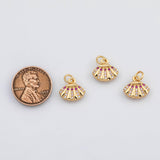 18K Gold PVD Sea shell clam shell charm s Charms - Tarnish Resistant