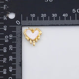 18K Gold PVD Sacred Heart Bleeding melting heart charm with mother of pearl face - Tarnish Resistant