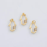 18K Gold PVD Hamsa h of fatima charm non-functional not open-able - Tarnish Resistant