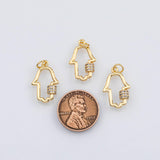 18K Gold PVD Hamsa h of fatima charm non-functional not open-able - Tarnish Resistant