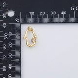 18K Gold PVD Hamsa h of fatima charm non-functional not open-able - Tarnish Resistant
