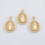 18K Gold PVD Catholic Mary Jesus Saint Spinning Spinnable charm - Tarnish Resistant