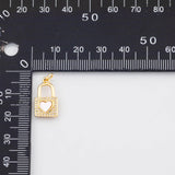 18K Gold PVD Heart charm mother of pearl shell charm - Tarnish Resistant