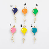 18K Gold PVD Party Balloon enamel charms - Tarnish Resistant