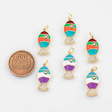 18K Gold PVD Fish Enamel Charm Selection - Tarnish Resistant