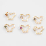 18K Gold PVD 22k Butterfly Carabiner Screw Clasp , Carabiner Lock Connector, Spring Push Gate Finding Bracelet - Tarnish Resistant