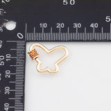 18K Gold PVD 22k Butterfly Carabiner Screw Clasp , Carabiner Lock Connector, Spring Push Gate Finding Bracelet - Tarnish Resistant