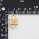 18K Gold PVD Double sided skull carabiner clasp s s Gold Charms - Tarnish Resistant