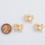 18K Gold PVD Butterfly charm with mother of pearl face - Tarnish Resistant
