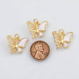 18K Gold PVD Butterfly charm with mother of pearl face - Tarnish Resistant
