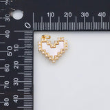 18K Gold PVD Heart charm with mother of pearl face - Tarnish Resistant