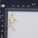 18K Gold PVD Football sports charm s Charms - Tarnish Resistant