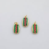 18K Gold PVD Hotdog food charm enamel charm s Charms - Tarnish Resistant