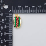 18K Gold PVD Hotdog food charm enamel charm s Charms - Tarnish Resistant