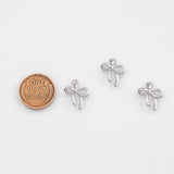 18K Gold PVD Bow Ribbon 11x14mm Pendant, Charm - Tarnish Resistant