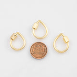 18K Gold PVD Filled Wate Carabiner Clasp , Carabiner Lock Connector, Spring Push Gate Finding Bracelet - Tarnish Resistant