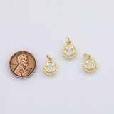 18K Gold PVD Smiley face charm - Tarnish Resistant