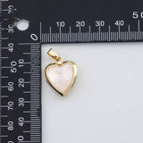 18K Gold PVD Locket heart with mother of pearl face - Tarnish Resistant
