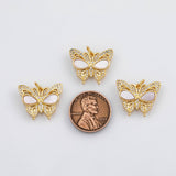 18K Gold PVD Butterfly mother of pearl face charm - Tarnish Resistant