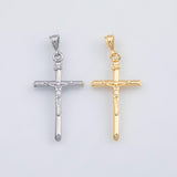 18K Gold PVD Crucifix cross Jesus Christian religious charm - Tarnish Resistant
