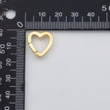 18K Gold PVD Carabiner push clasp heart shape 16x16mm s Charms - Tarnish Resistant
