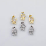 18K Gold PVD Love charm with blue eye - Tarnish Resistant