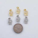 18K Gold pvd Love charm with blue eye - Tarnish Resistant