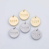 18K Gold PVD Hope charm - Tarnish Resistant
