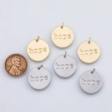 18K Gold PVD Hope charm - Tarnish Resistant