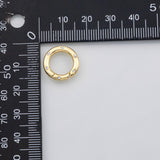 18K Gold PVD Carabiner push clasp round circle ring shape 15mm s Charms - Tarnish Resistant