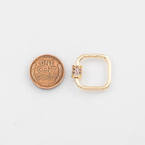 18K Gold PVD Square Carabiner Clasp , Carabiner Lock Connector, Spring Push Gate Finding Bracelet - Tarnish Resistant