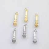 18K Gold PVD Microphone charm s Charms - Tarnish Resistant