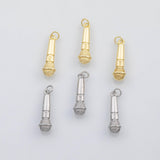18K Gold PVD Microphone charm s Charms - Tarnish Resistant