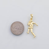 18K Gold PVD Football rugby player charm s Charms - Tarnish Resistant