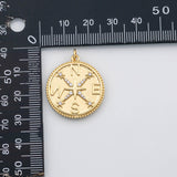 18K Gold PVD Compass charm koi gold Compass charm 22K s Charms - Tarnish Resistant