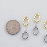 18K Gold PVD Carabiner push clasp oval shaped 15.5x8.7mm s Charms - Tarnish Resistant