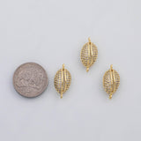 18K Gold PVD Puka Cowrie shell connector charm s Charms - Tarnish Resistant