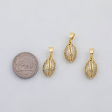 18K Gold PVD Puka shell charm s Charms - Tarnish Resistant